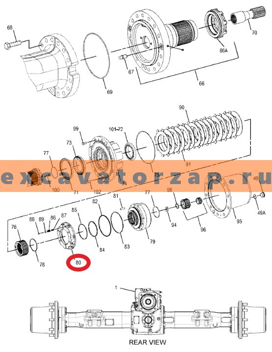 Поршень 130602-00278 моста экскаватора Doosan