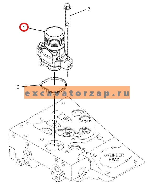 Термостат в сборе T413847 (аналог, Турция) двигателя PERKINS