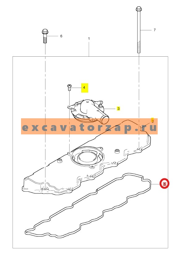 Прокладка T414788 клапанной крышки двигателя PERKINS 