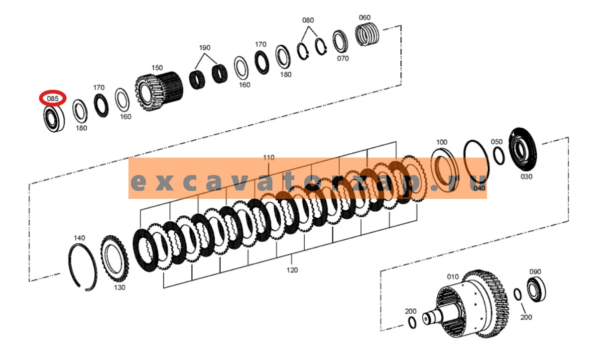 Подшипник ZGAQ-03265 муфты КПП экскаватора погрузчика HYUNDAI H940S